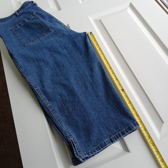 Gloria Vanderbilt Denim Capri Pants size 14 dark grey blue patch pockets jeans - Picture 9 of 14